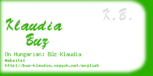 klaudia buz business card