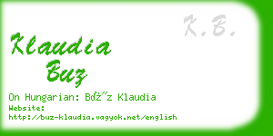 klaudia buz business card